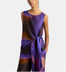 Top lapis en satin imprimé all-over Momonì