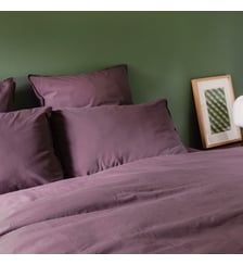 Taie d'oreiller en percale de coton lavé, DOUCEUR LAVÉE Blanc Cerise