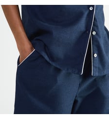 Pyjama col tailleur en flanelle de coton, Radieuse Laurence Tavernier