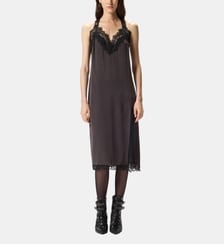 Robe lingerie en soie et dentelle Pinko