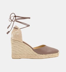 Espadrilles compensées en cuir nappa à lacets CARINA Castaner