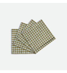Lot de 4 serviettes de table à carreaux, en coton tissé teint La Redoute Interieurs