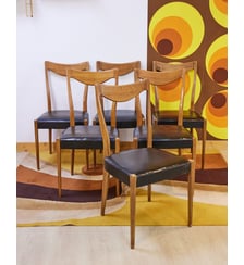 Lot de 6 chaises scandinaves en bois Alma N°1404- Produit chiné Debongout
