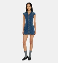 Robe-chemise en denim avec zip intégral Diesel