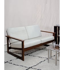 Banquette en pin et en tissu Clara N°157 - Produit chiné Debongout
