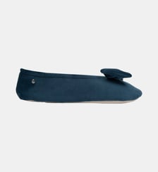 Chaussons Ballerines ultra confortables, semelle en cuir, détail grand nœud Isotoner