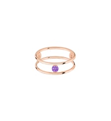 Bague HULA HOOP Solitaire - Améthyste 0,10ct - Or rose 750‰ La Brune & La Blonde