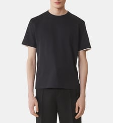 T-Shirt Détail Soie En Coton Lanvin