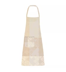 Tablier pur coton enduit motif jacquard beige Mille pistils naturel Garnier Thiebaut