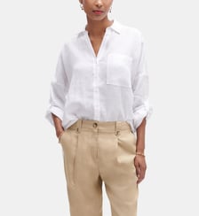Chemise sandy oversize 100% lin - Motif uni - Coupe oversize Caroll