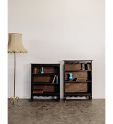 Paire d'étagère ouverte en bois foncé Gaëlle N°1568- Produit chiné Debongout