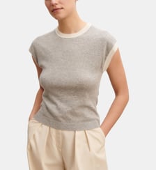 Pull droit sans manches en cachemire Bompard