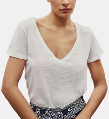 T-shirt manches courtes col v uni ELVIE La Petite Etoile