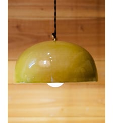 Lampe baladeuse en céramique vert olive Paulette N°99- Produit chiné Debongout