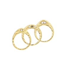 Bague tryptique avec cristaux en laiton doré SELEYA Hipanema