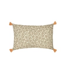 Coussin rectangulaire avec pompons en double gaze de coton lavé Wabi-Sabi Nobodinoz