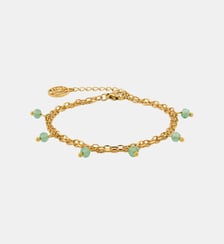 Bracelet chaîne acier inoxydable avec pierre d'Aventurine Balaboosté