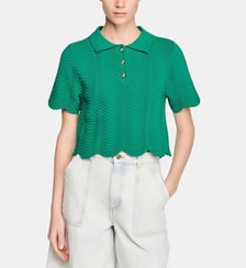 Pull court en maille fantaisie Sandro