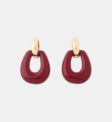 Boucles d'oreilles vintage en résine bordeaux Balaboosté