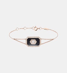 Bracelet Carré Marbella Art Deco Email Noir Djula