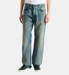 Jean loose en denim délavé Vintage blue Balmain