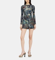 Robe courte imprimée avec détails en cristal Diesel