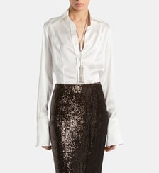 Chemise en satin de soie Balmain
