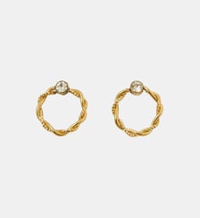 Boucles d'oreilles anneaux twistées avec strass en acier inoxydable Balaboosté