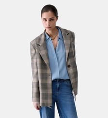 Blazer à carreaux avec détails en dentelle Liu Jo