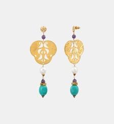 Boucles d'oreilles tiges percées   doré à l'or fin - Tiki Satellite