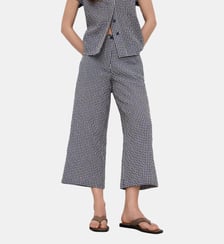 Pantalon en seersucker à carreaux vichy Adolfo Dominguez