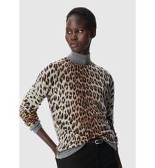 Pull tricot 100% cachemire motif léopard Ikks