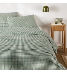 Parure de lit 30% coton recyclé, taie rectangulaire, imprimé carreaux La Redoute Interieurs