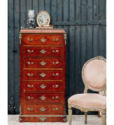 Grand semainier en bois et laiton Valery N°58- Produit chiné Debongout
