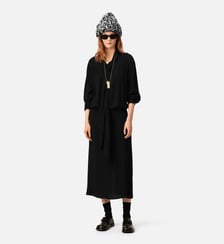 Robe midi en soie mélangée à lavallière AMI Paris