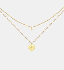 Collier Coeur céleste en Plaqué Or avec diamant blanc La Garçonne Diamant
