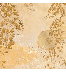 Serviette lin & coton lavé 190 g/m² imprimé jaune Soleil d'or dore Garnier Thiebaut