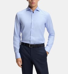 Chemise Slim imprimé pied-de-poule en twill de coton BOSS