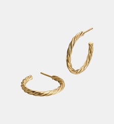 Grandes boucles d’oreilles en anneau argenté 925 dorées 18K Aristocrazy