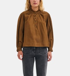 Blouse en velours côtelé à volants - LORRAINE Pablo