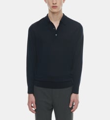 Polo droit à manches longues en laine Fursac