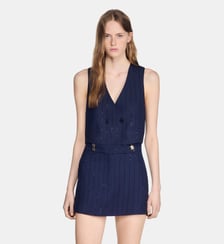 Jupe short à rayures sequins Sandro