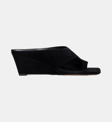 Sandales compensées en cuir suède Sandro