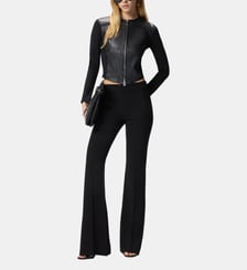 Blouson corset en cuir zippé Pinko