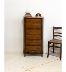 Chiffonnier Louis XV en bois et marbre Valery N°56- Produit chiné Debongout