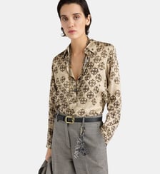 Chemisier meudon carry over en satin de viscose imprime all-over Momonì