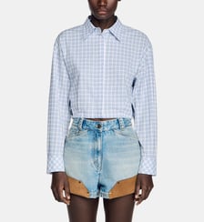 Chemise courte à carreaux Sandro