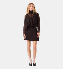 Robe courte strassée à lavallière Maje