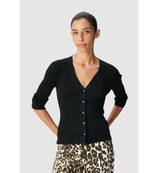Cardigan col V tricot côtelé boutonné Ikks