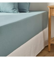 Drap-housse en coton/lin lavé bonnet 30 cm La Redoute Interieurs